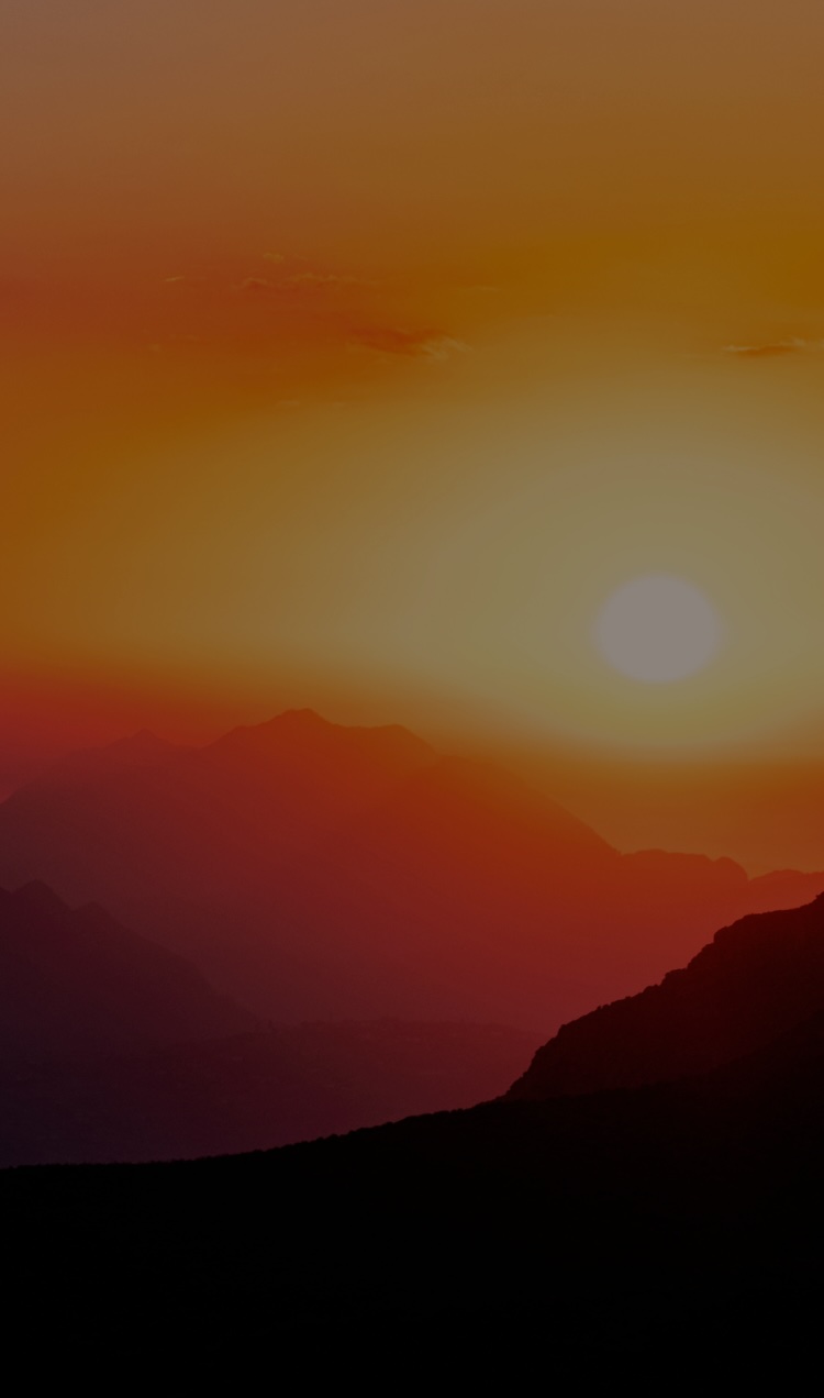 A sunrise over the mountains.