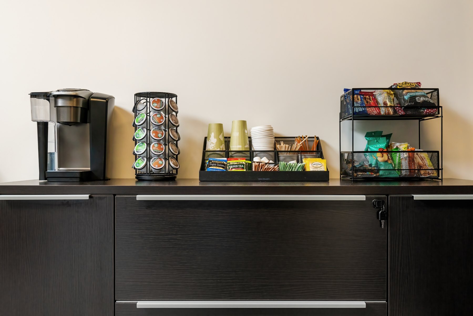 The coffee station at APN Boulder