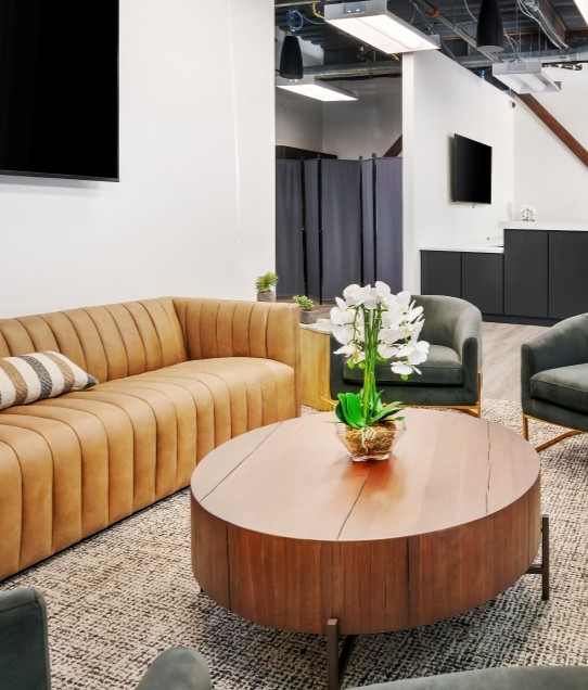 APN Boulder Lobby with Couch and Wooden Table