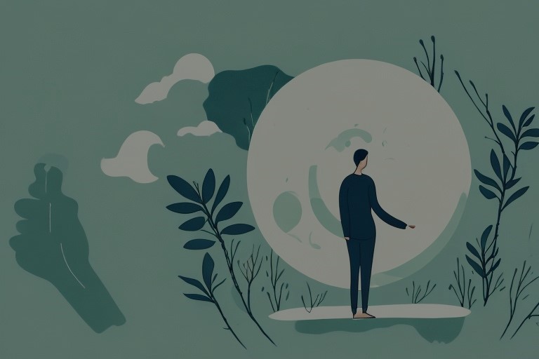 A person in a peaceful environment