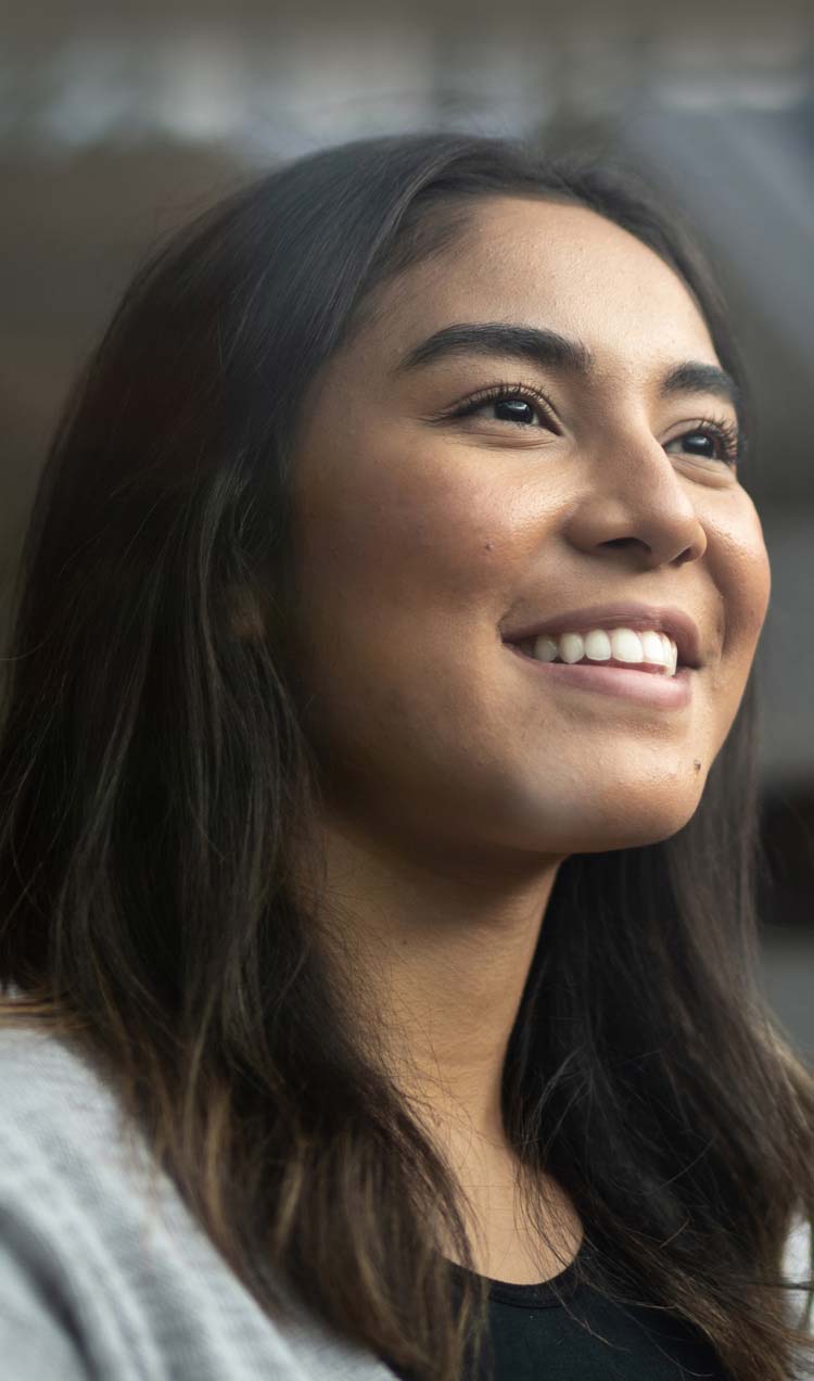happy young woman smiling