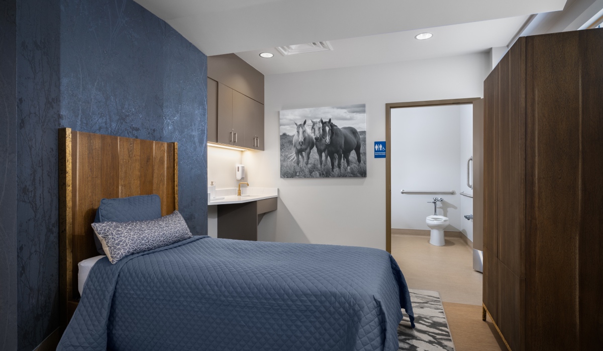 Private detox and withdrawal room with luxury mattress and private bathroom