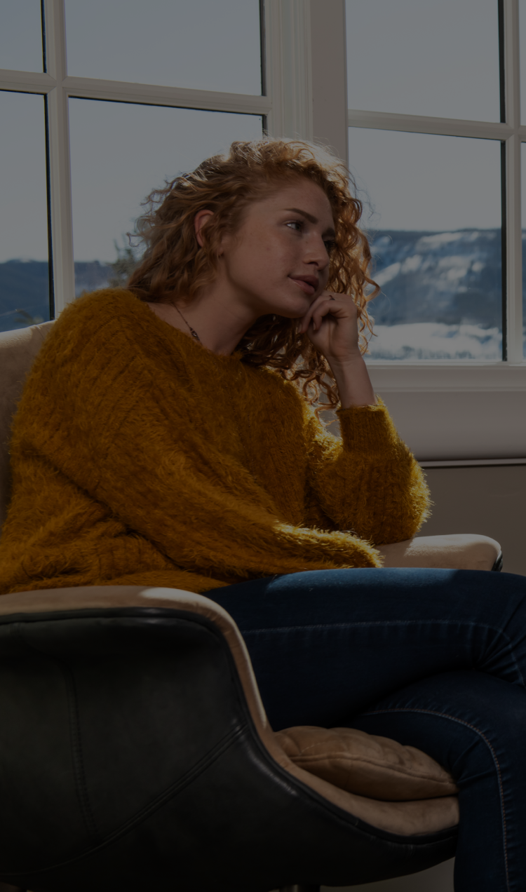 Woman Sitting Listening
