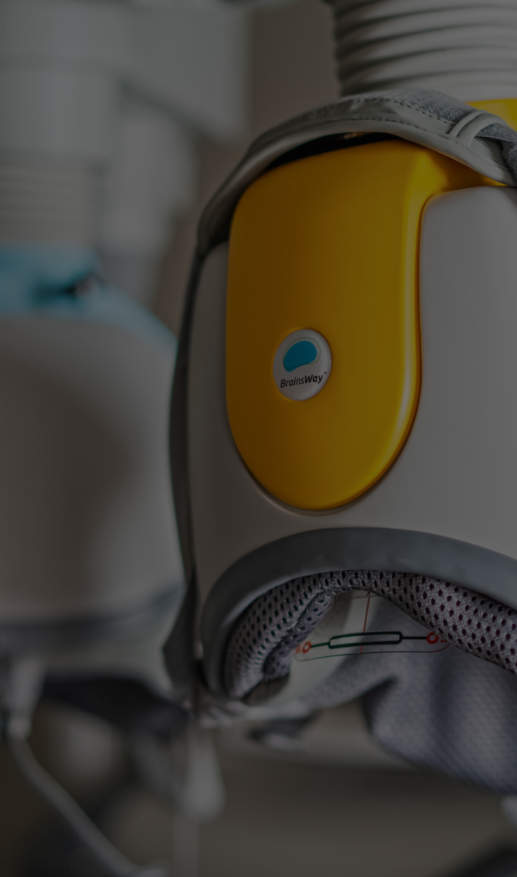 Closeup of Yellow TMS Helmet
