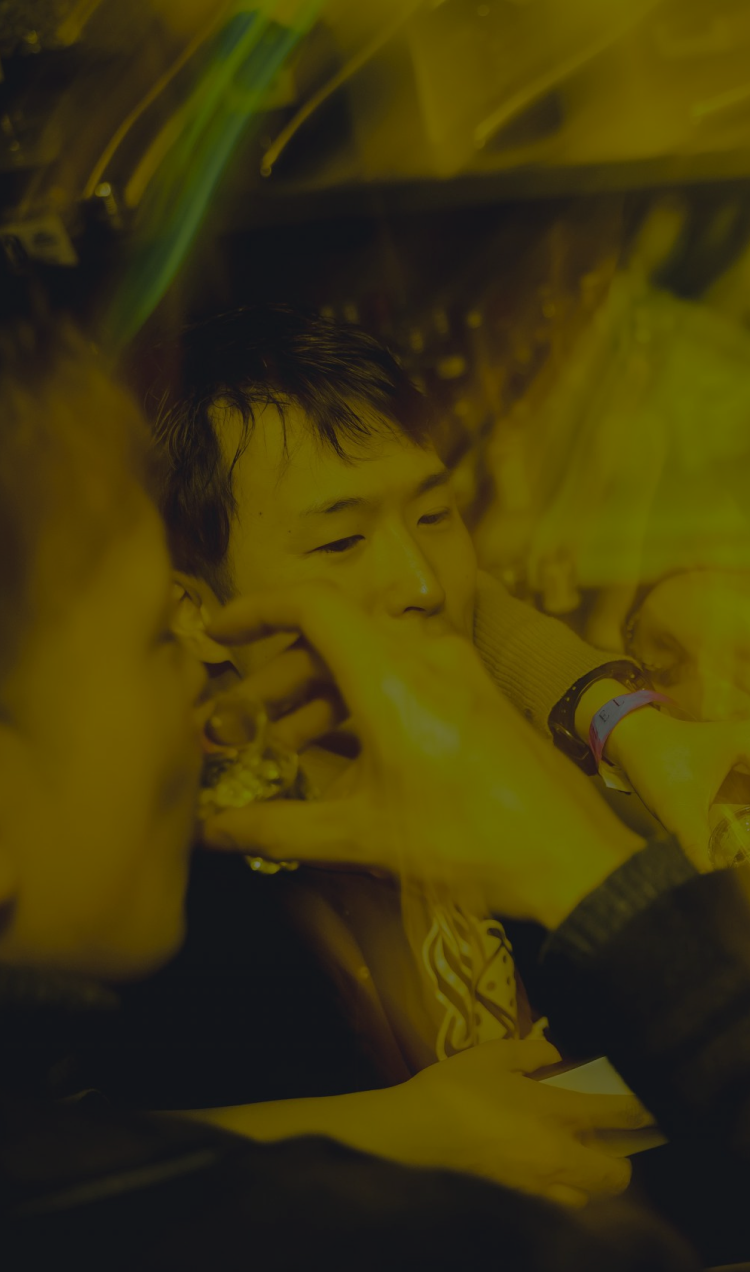 A blurry drunken scene.